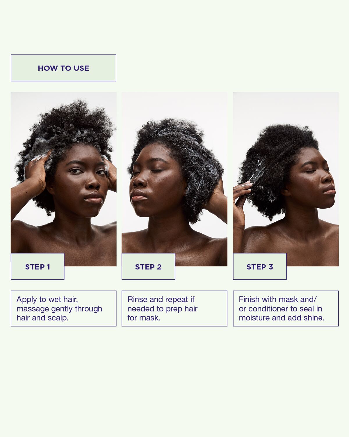 Använd Head & Hair Heal Shampoo genom att massera in i vått hår och skölj ur