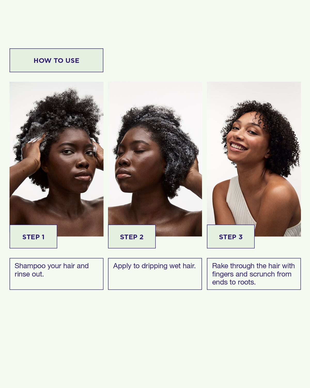 "Använd Coils & Curls Oil-in-Cream Leave-In i fuktigt, nytvättat hår och krama in i lockarna.
"