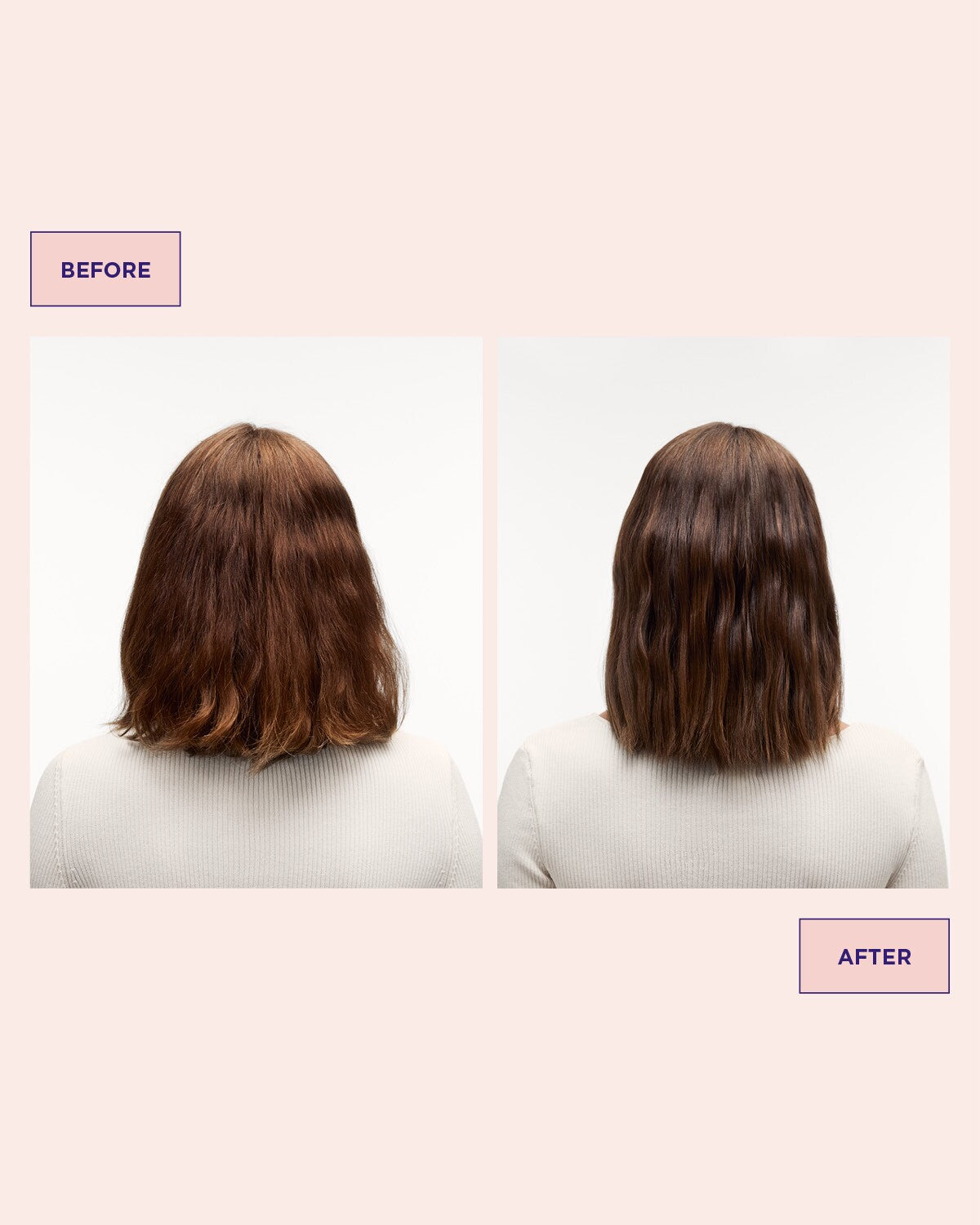 hår före och efter användning av Colour Refresh Cool Cream för kalla toner i håret