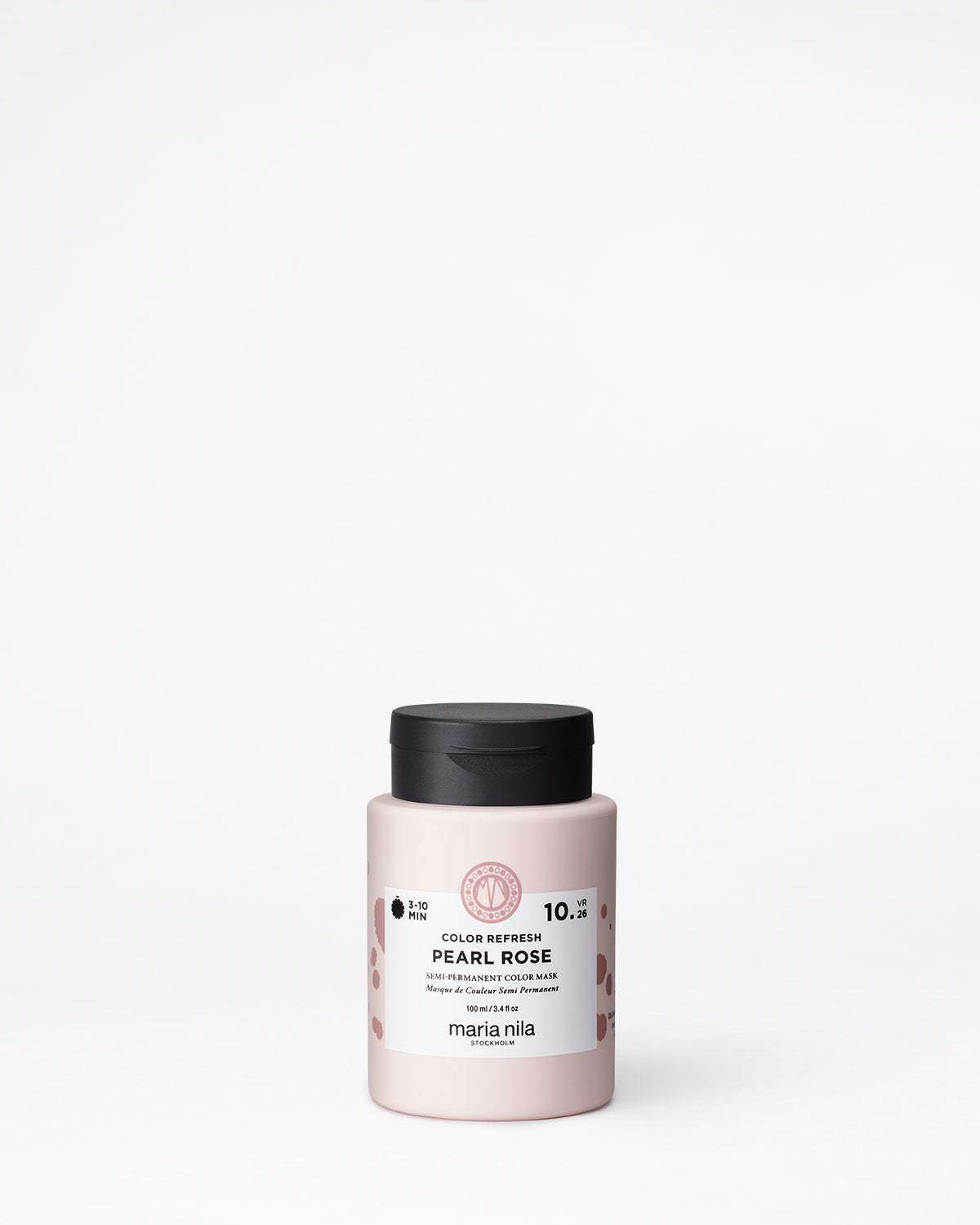 Maria Nila Color Refresh Pearl Rose 100 ml burk med svart lock mot vit bakgrund.