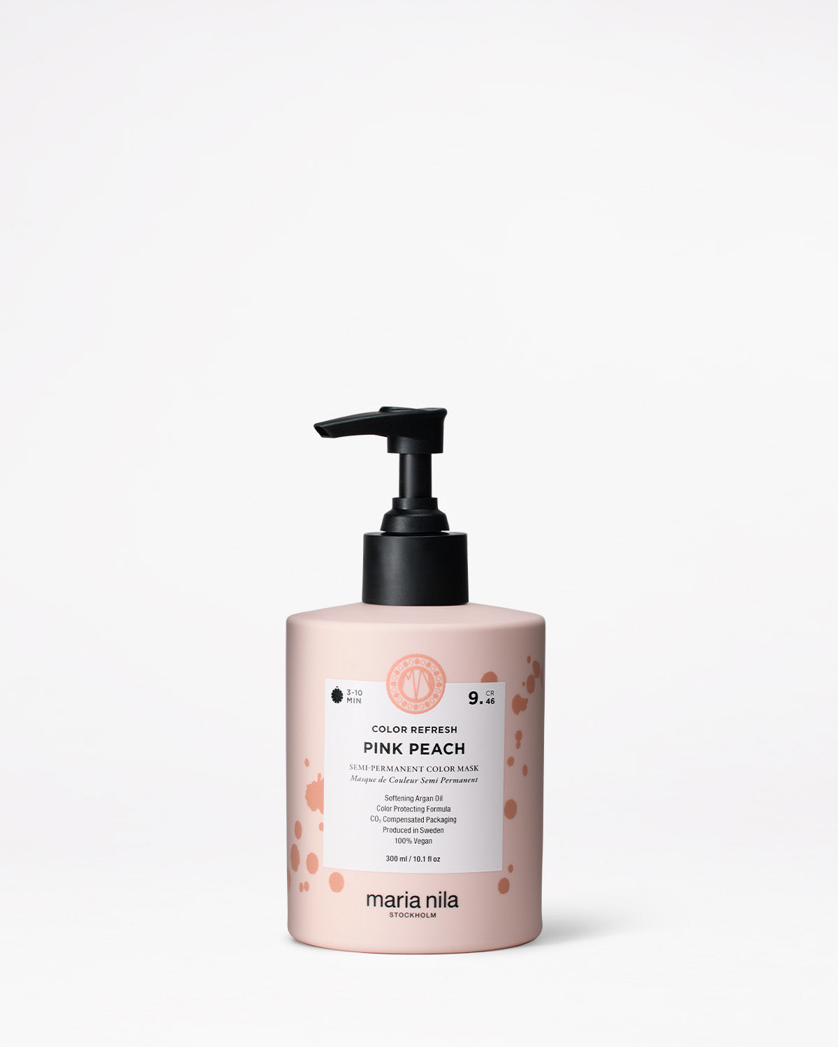 Maria Nila Color Refresh Pink Peach 300 ml flaska med pump mot vit bakgrund.
